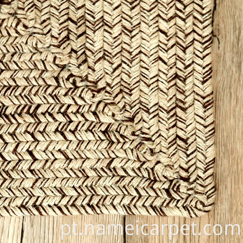 Living Room Jute Hemp Braided Woven Carpet Area Rugs